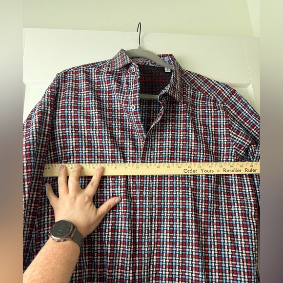 Robert Graham Shirt Men’s Medium Casual Button Down Plaid Paisley Print - Picture 9 of 13